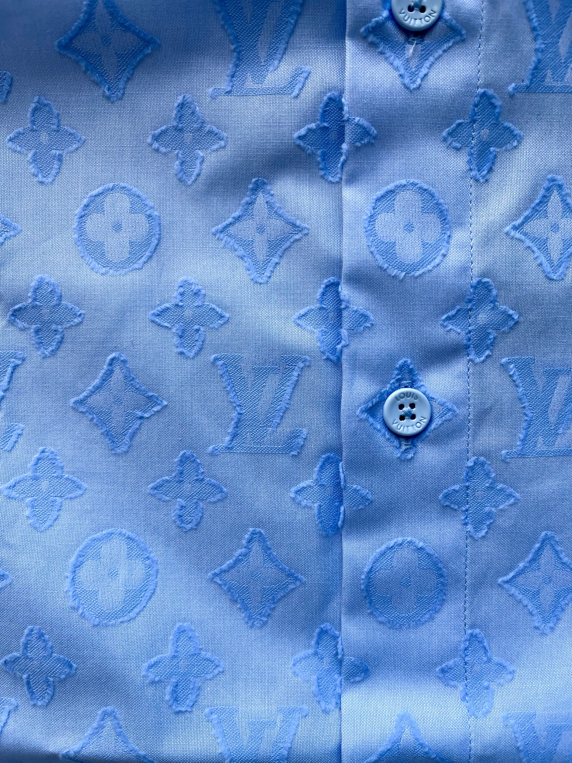 Louis Vuitton Light Blue Monogram 'DNA' Shirt