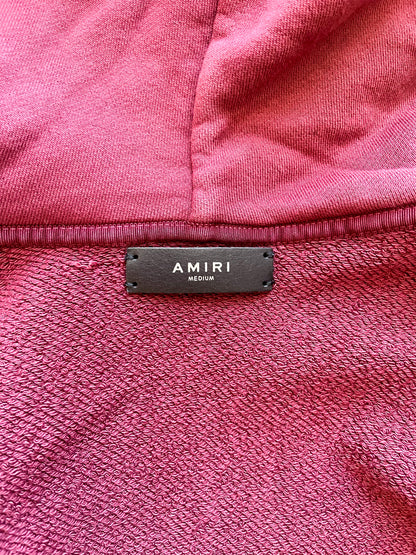 Amiri Burgundy College Logo Hoodie