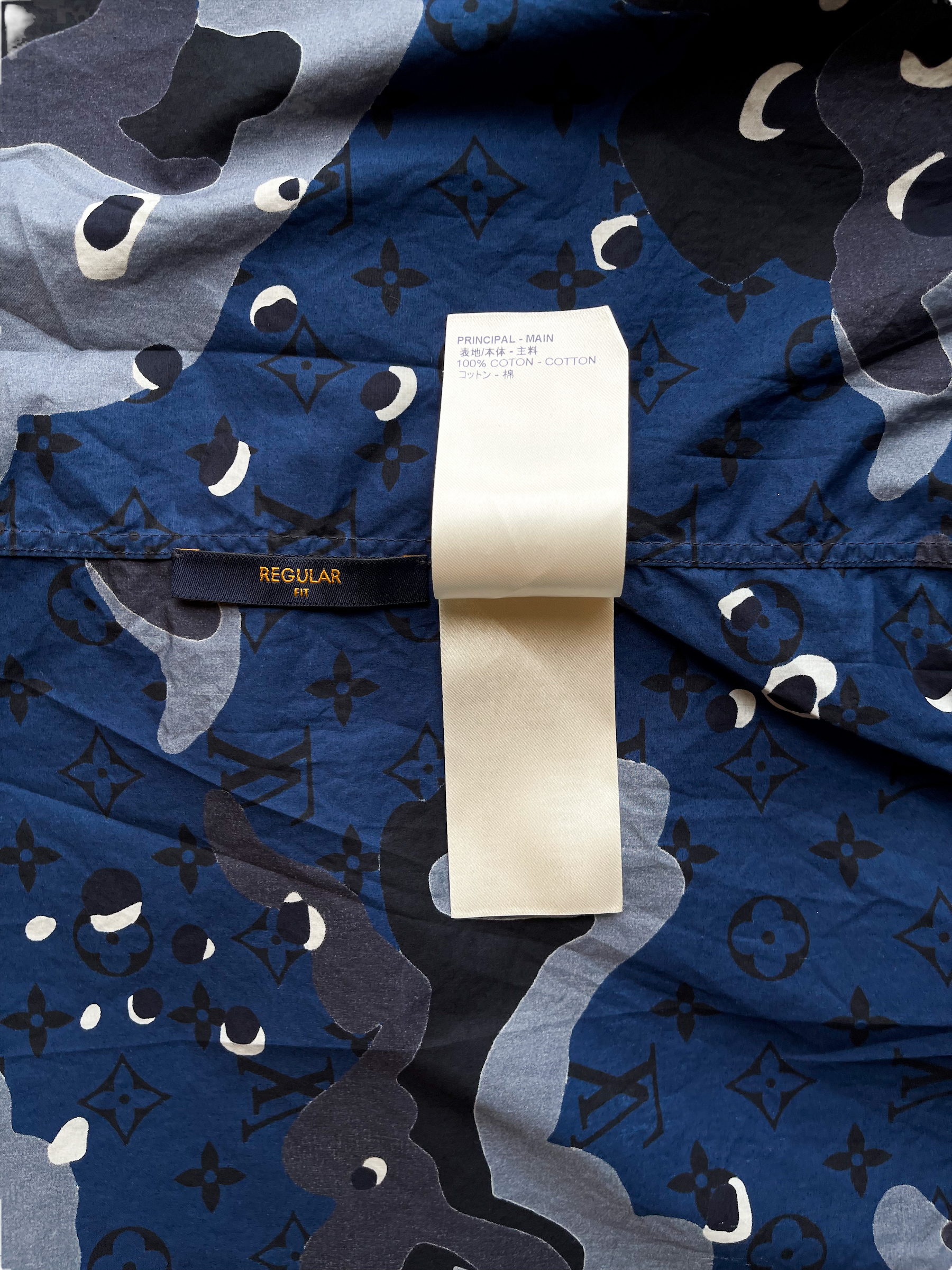 Louis Vuitton Camo Monogram Shirt Blue M