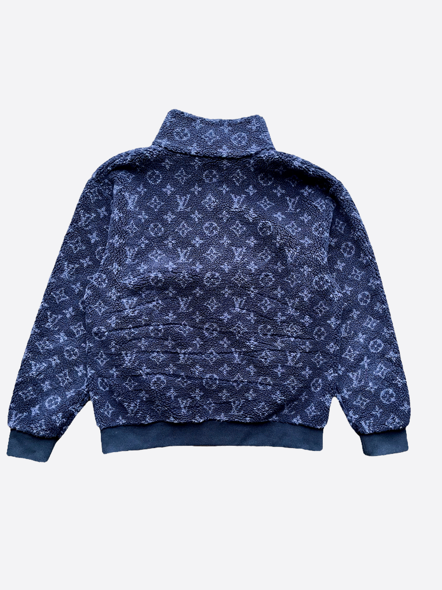 Louis Vuitton Black Mens XL Monogram Jacquard Fleece Zip Through