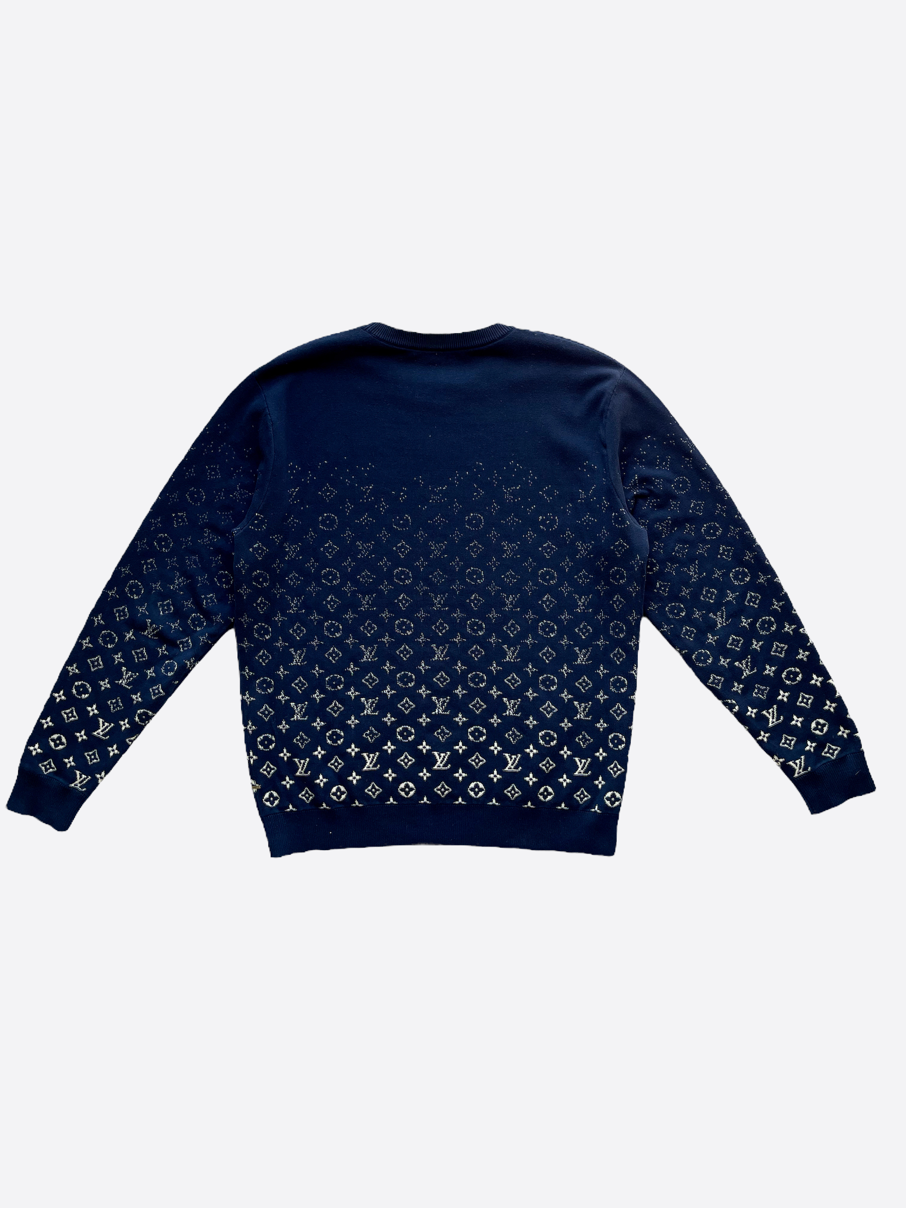 Louis Vuitton Ribbed Accent Sweater Deep Navy. Size S0