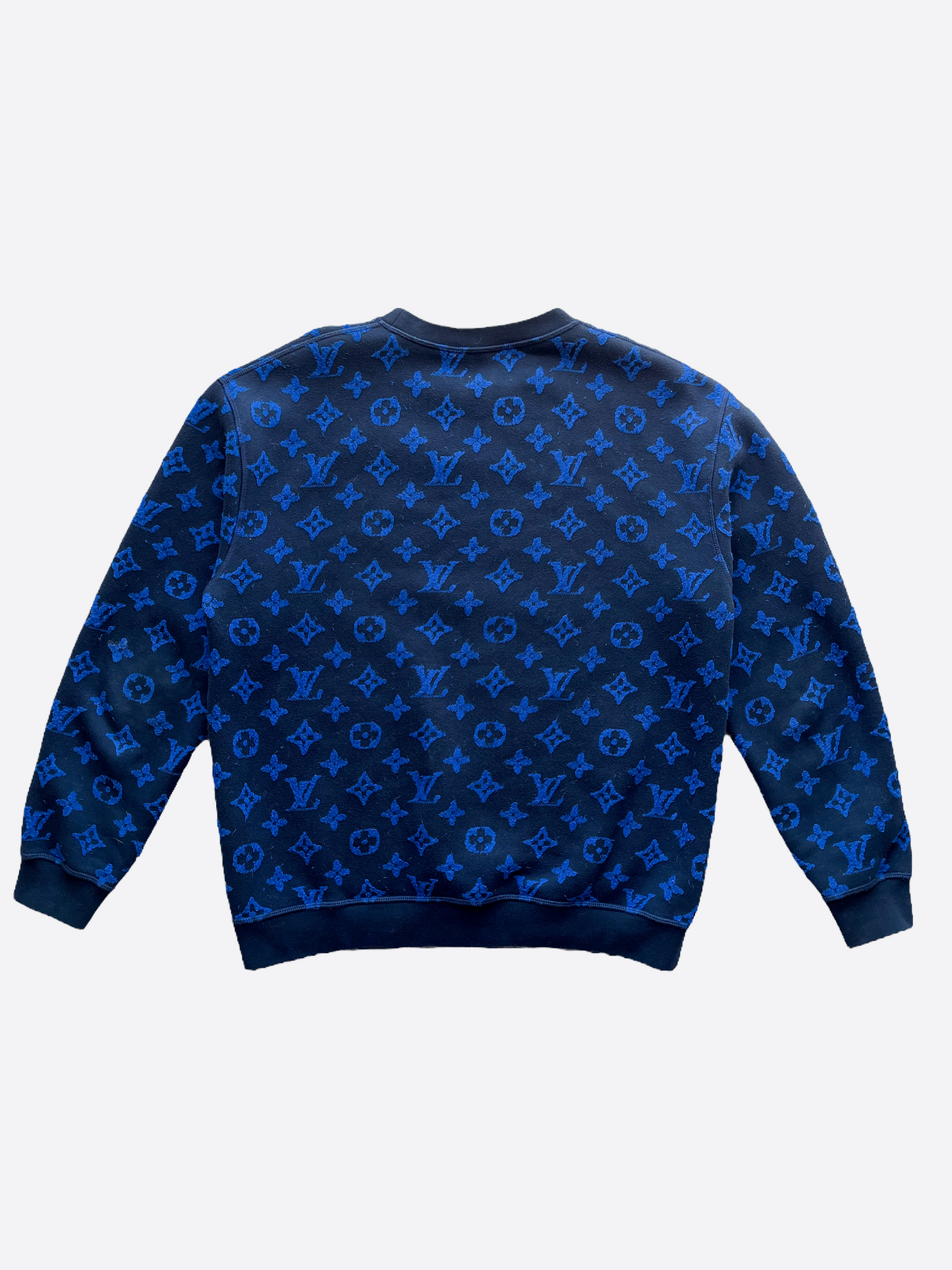 Louis Vuitton Monogram Jacquard Sweater Blue AUTHENTIC FROM JAPAN 