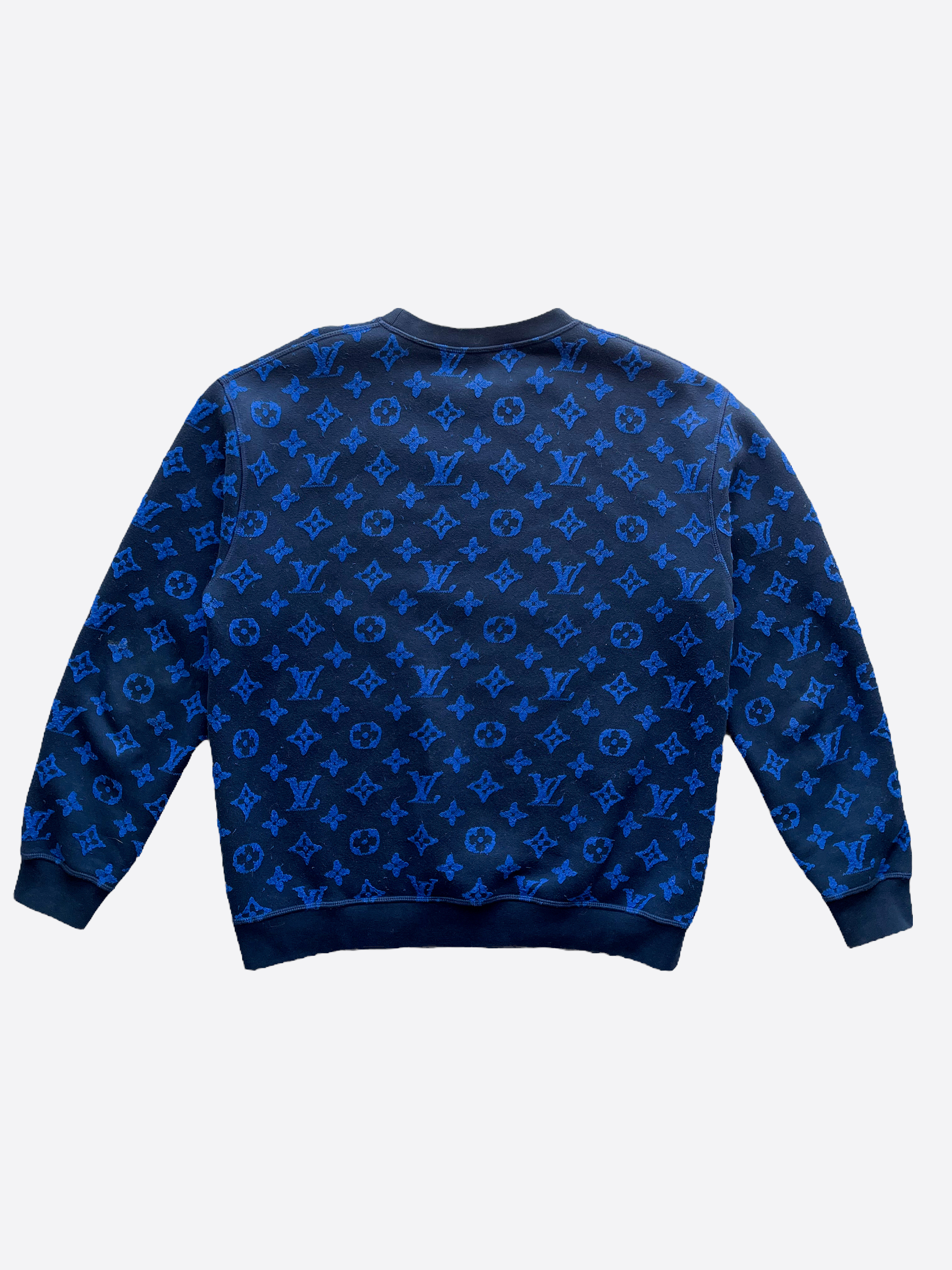 Louis Vuitton LV Monogram Jacquard Sweatshirt Navy blue Cotton ref.823051 -  Joli Closet