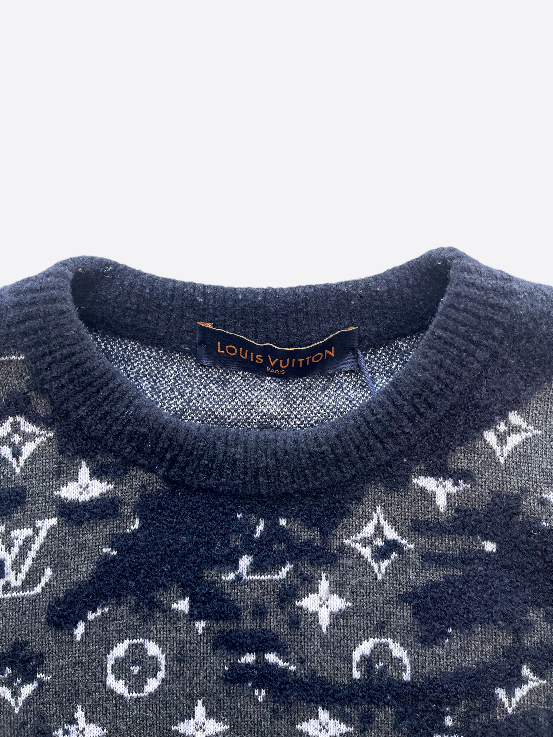 Louis Vuitton Black Distressed Monogram Sweater – Savonches