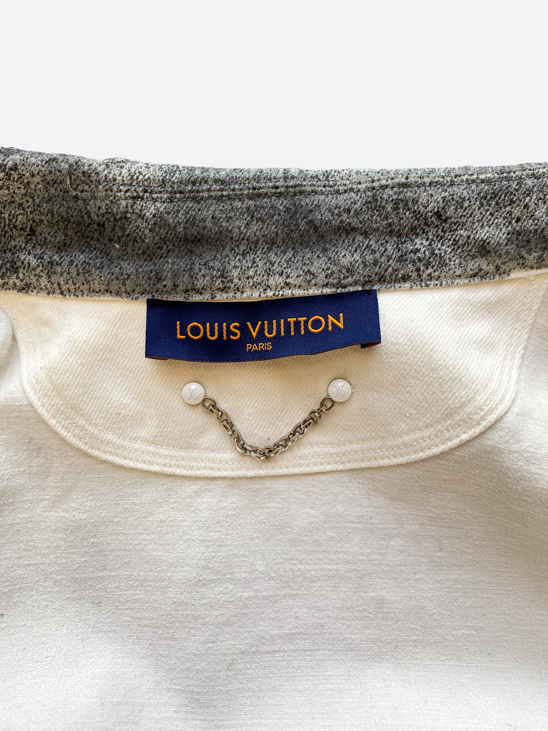 Louis Vuitton MONOGRAM BANDANA MIX LEATHER DENIM BLOUSON