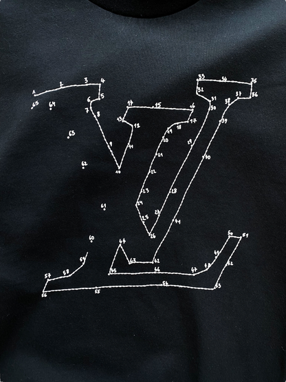 Louis Vuitton Black LV Stitch Crewneck