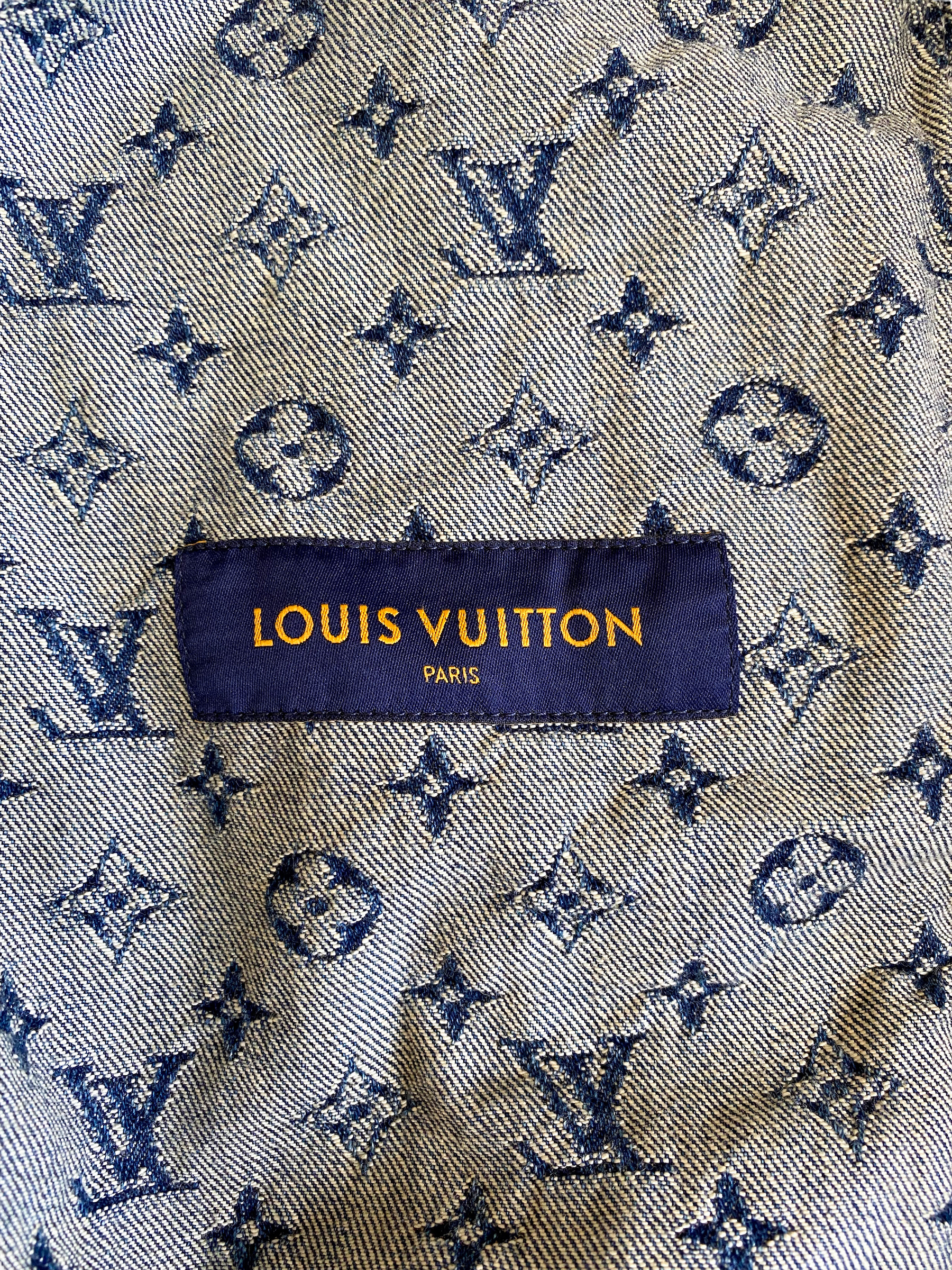 Louis Vuitton Leaf Denim Hoodie - Tagotee