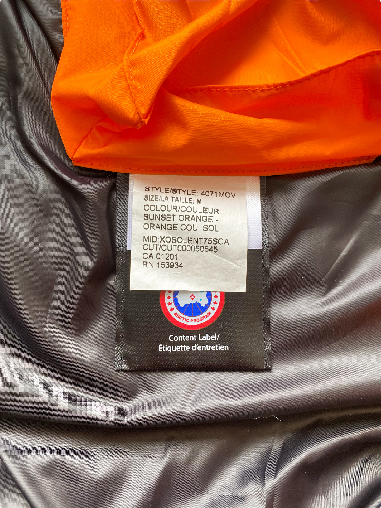 Canada Goose Ovo Orange Constable Men's Jacket