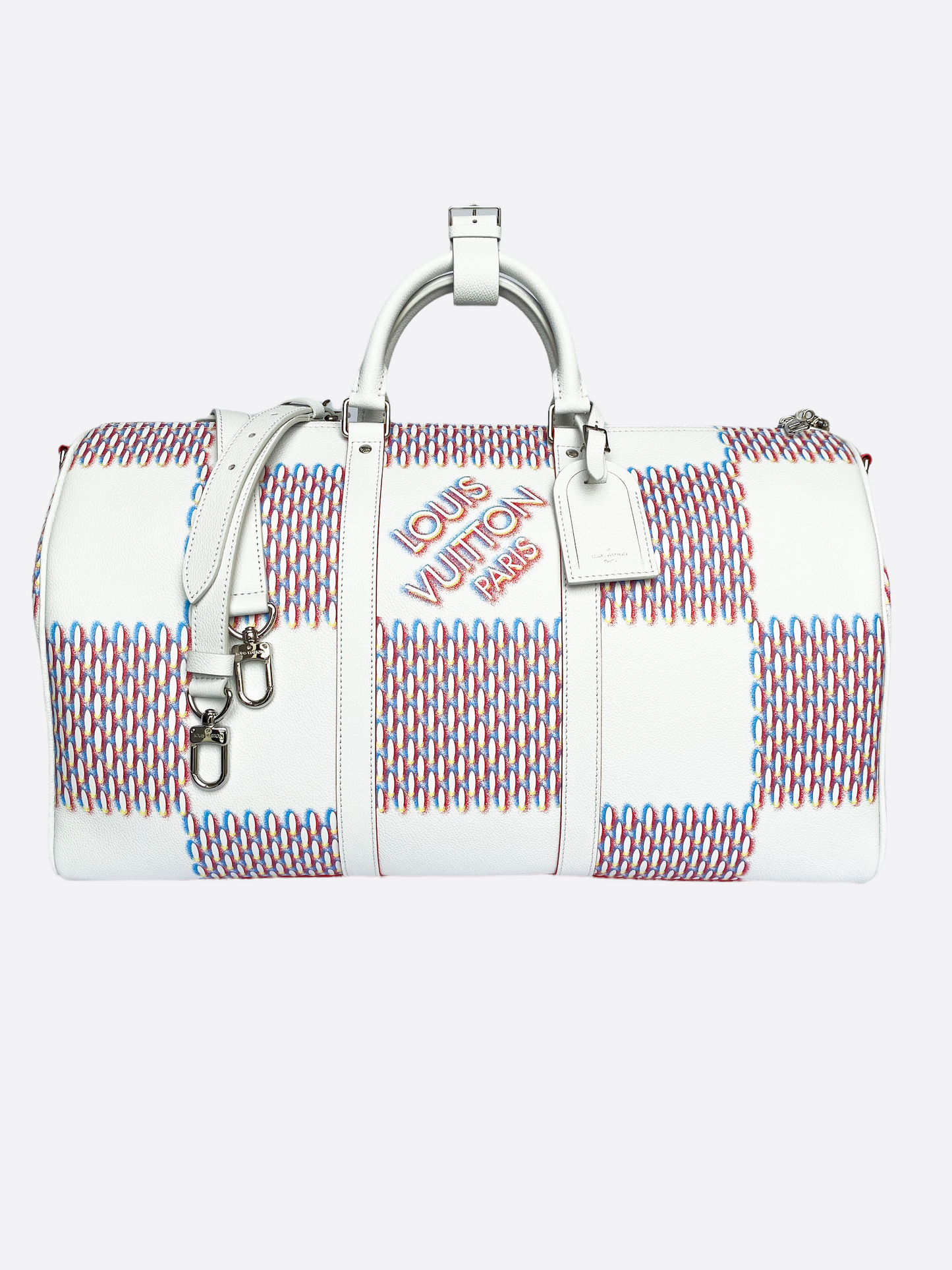 Louis Vuitton White Damier Spray Keepall 50