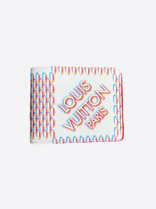 Louis Vuitton White Damier Spray Multiple Wallet