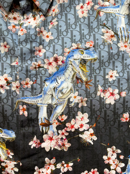 Dior Sorayama Oblique Dinosaur Button Up Shirt