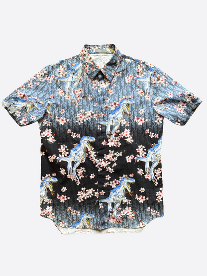 Dior Sorayama Oblique Dinosaur Button Up Shirt