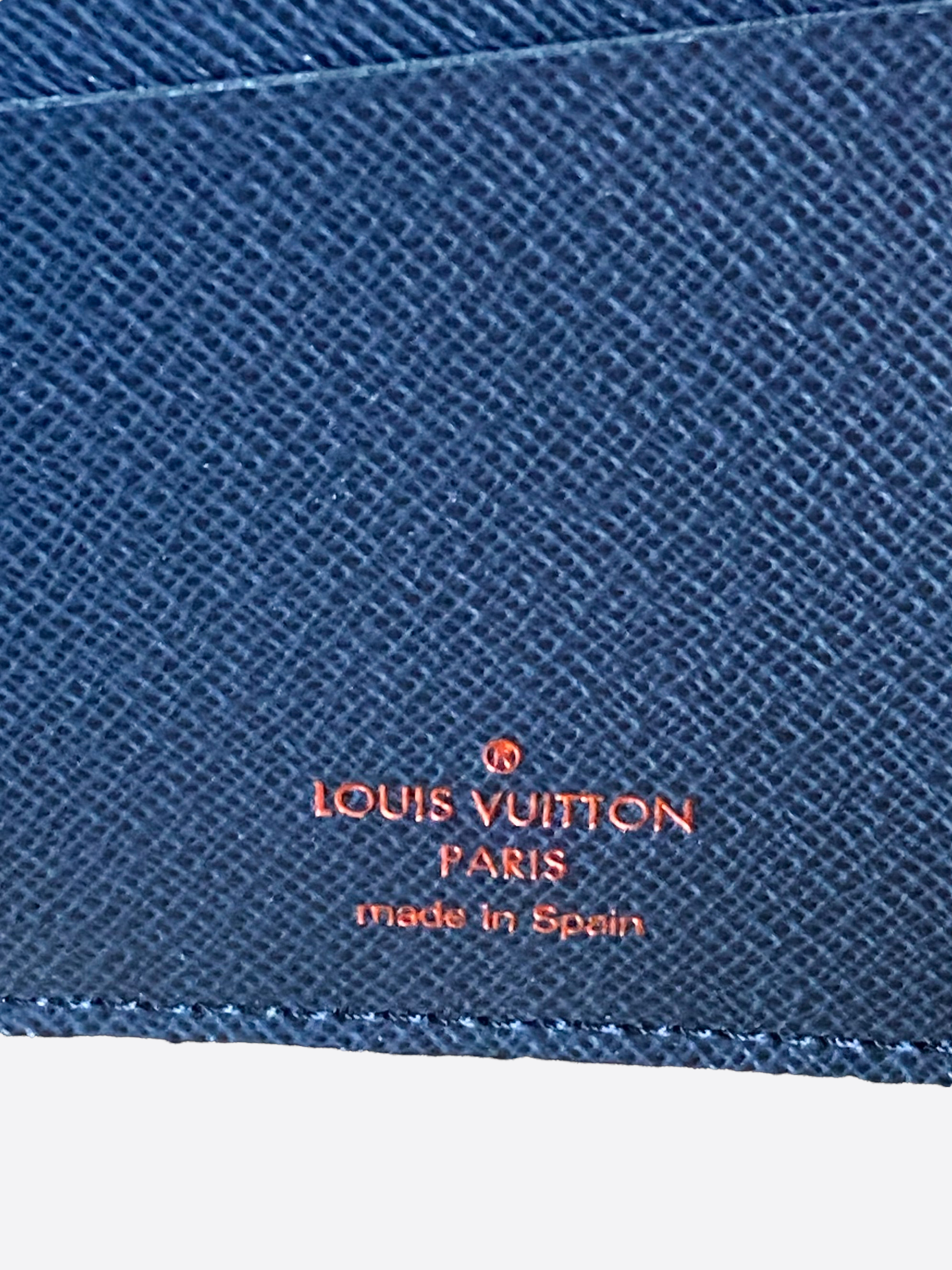 LOUIS VUITTON Upside Down Brazza Wallet Navy M62893 *100% Authentic* F/S