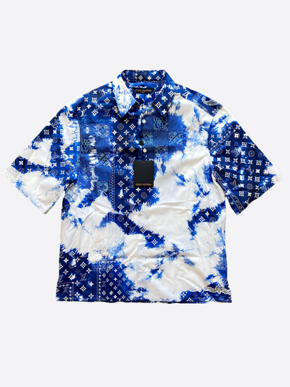 Louis Vuitton Blue Monogram Bandana Button Up Shirt