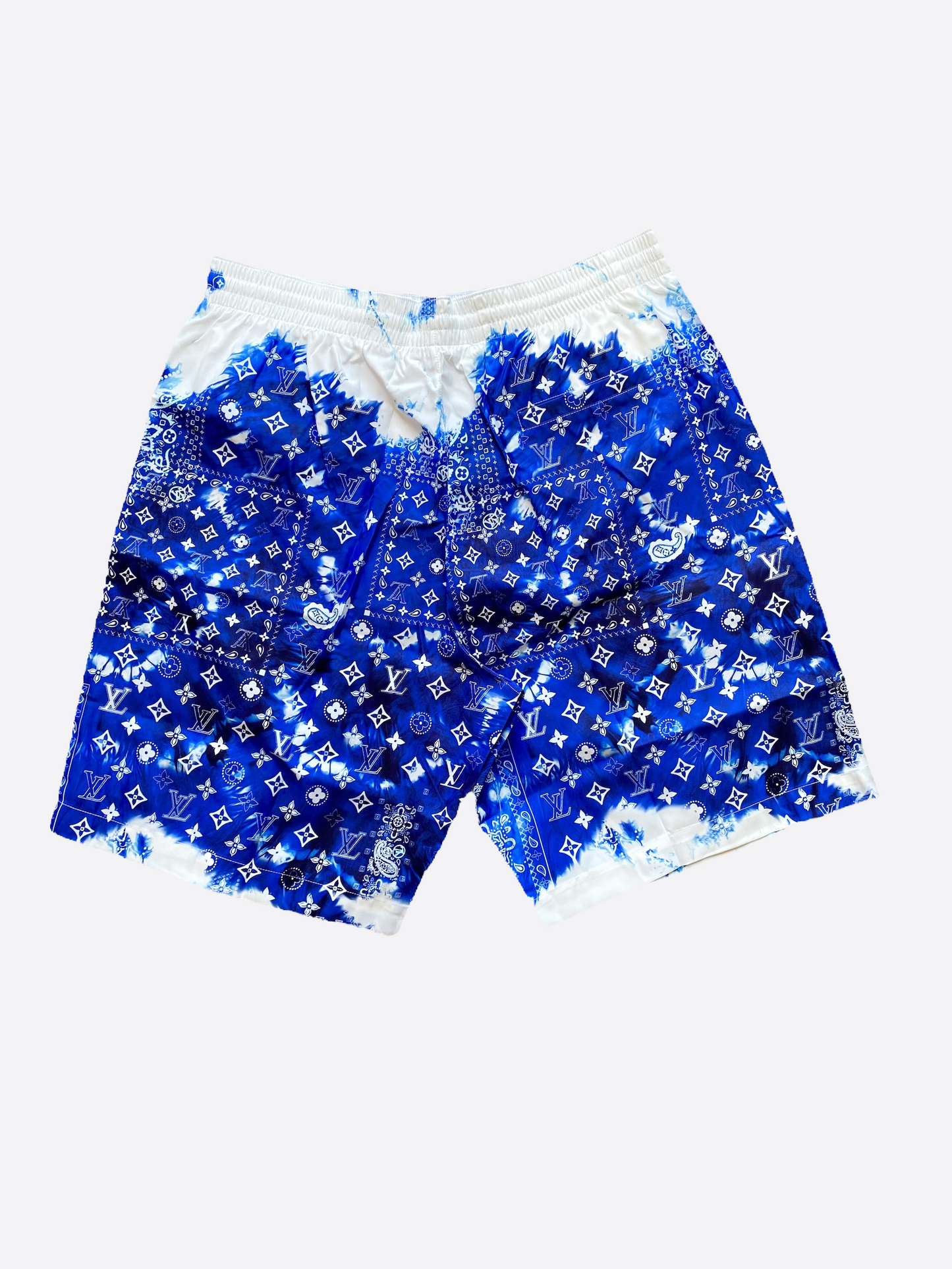 Men's Monogram Bandana Swim Shorts Blue Size L – Label Source