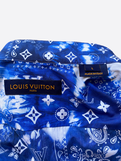 Louis Vuitton Blue Monogram Bandana Button Up Shirt