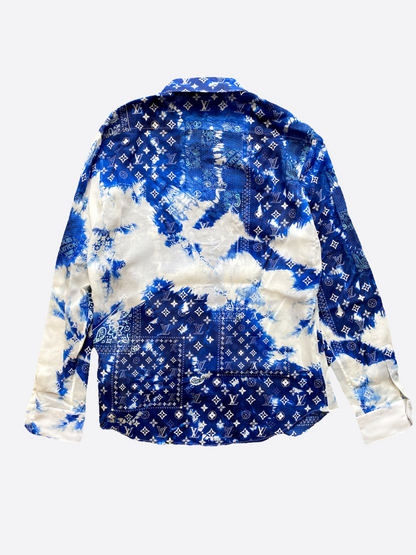 Louis Vuitton Blue Monogram Bandana Button Up Shirt