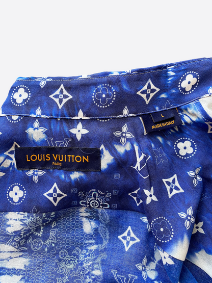 Louis Vuitton Blue Monogram Bandana Button Up Shirt