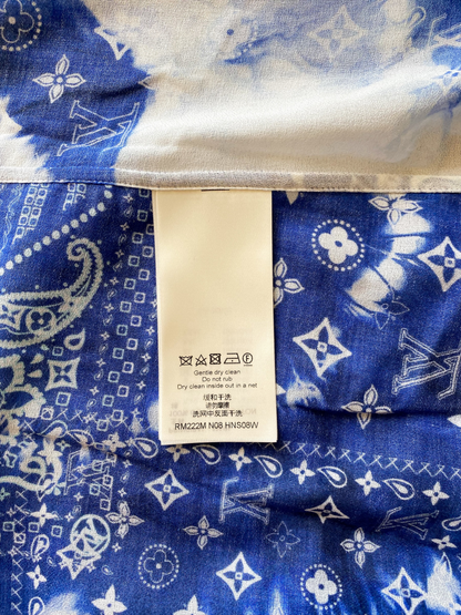 Louis Vuitton Blue Monogram Bandana Button Up Shirt