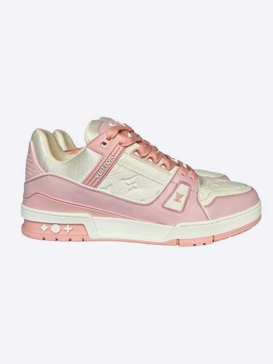 Louis Vuitton Pink & White Monogram Trainers