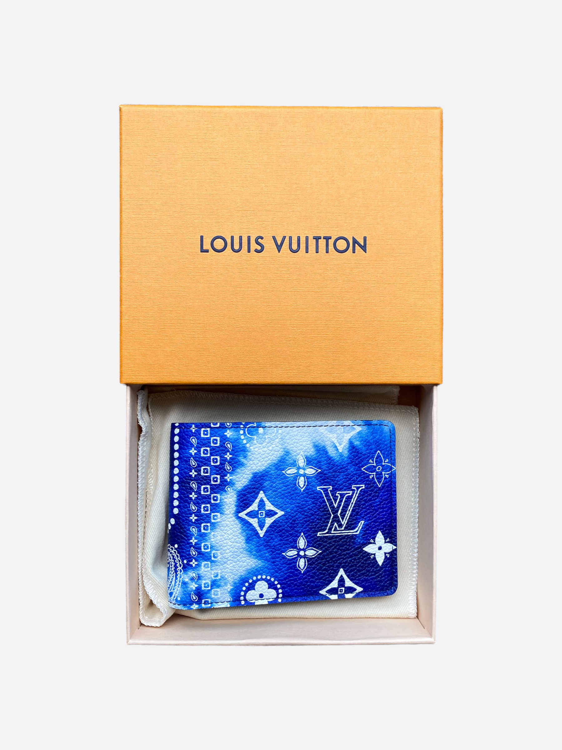 Louis Vuitton Blue/White Monogram Tapestry Multiple Bi-Fold Wallet