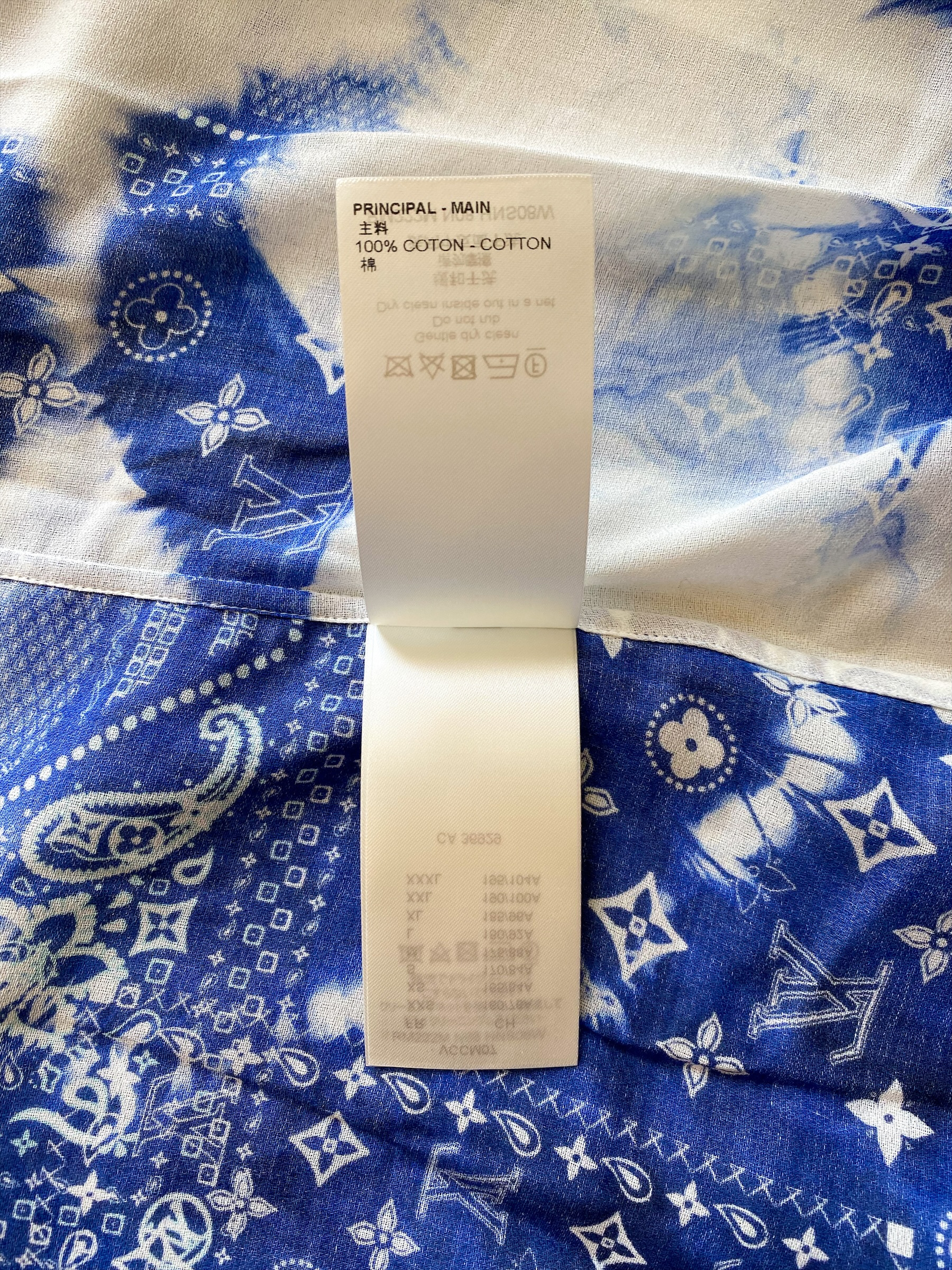 Louis Vuitton Monogram Bandana Pin-hook Regular-fit Cotton Shirt in Blue  for Men