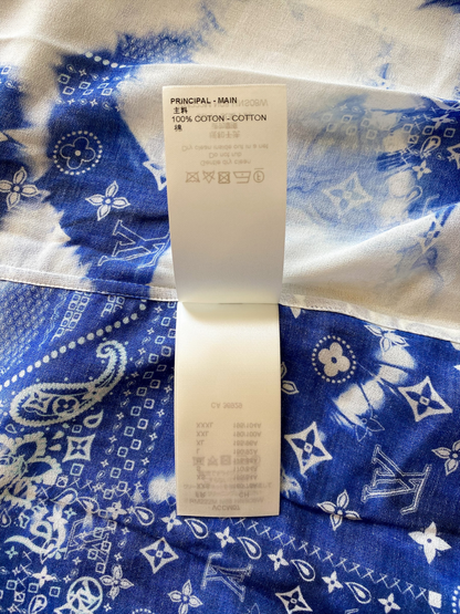 Louis Vuitton Blue Monogram Bandana Button Up Shirt