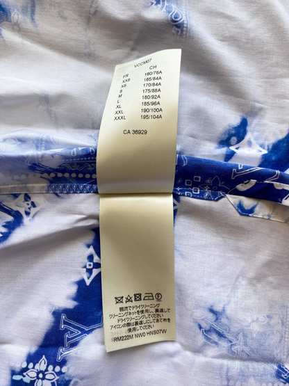 Louis Vuitton Blue Monogram Bandana Button Up Shirt