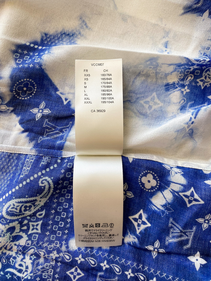 Louis Vuitton Blue Monogram Bandana Button Up Shirt