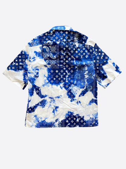 Louis Vuitton Blue Monogram Bandana Button Up Shirt