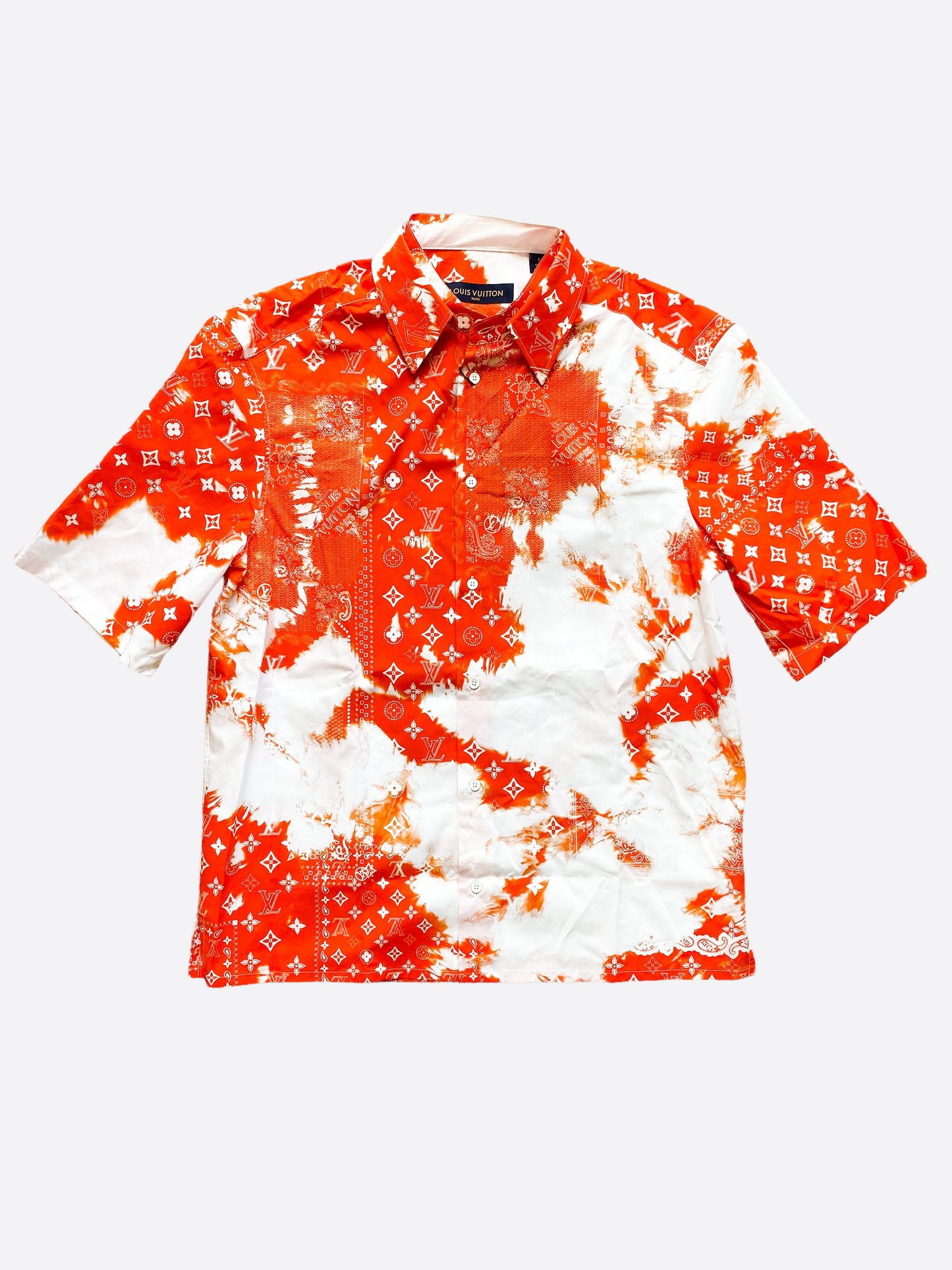 Louis Vuitton Red Monogram Bandana Button Up Shirt – Savonches