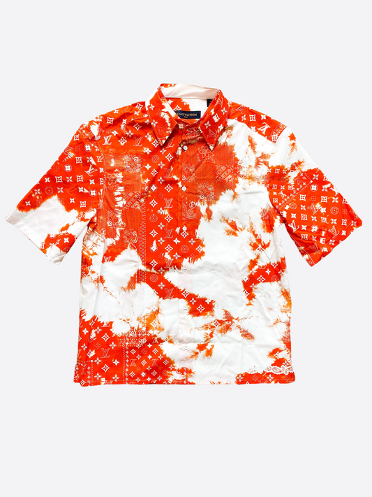 Louis Vuitton Red Monogram Bandana Button Up Shirt