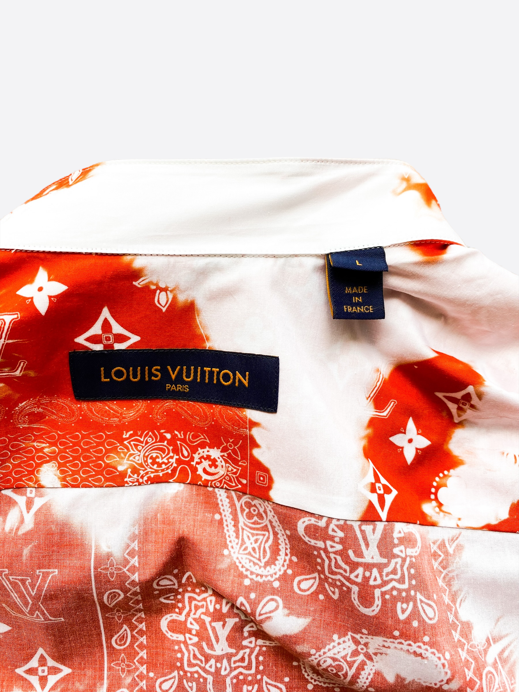 Louis Vuitton Red Monogram Bandana Button Up Shirt