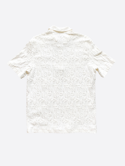 Louis Vuitton White Letter Zip Up Polo T-Shirt