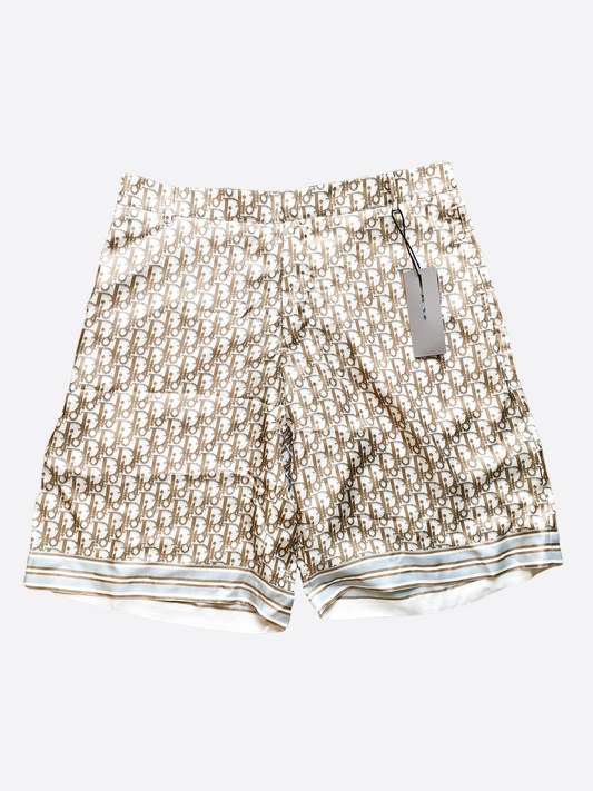 Dior Oblique Tan Silk Shorts