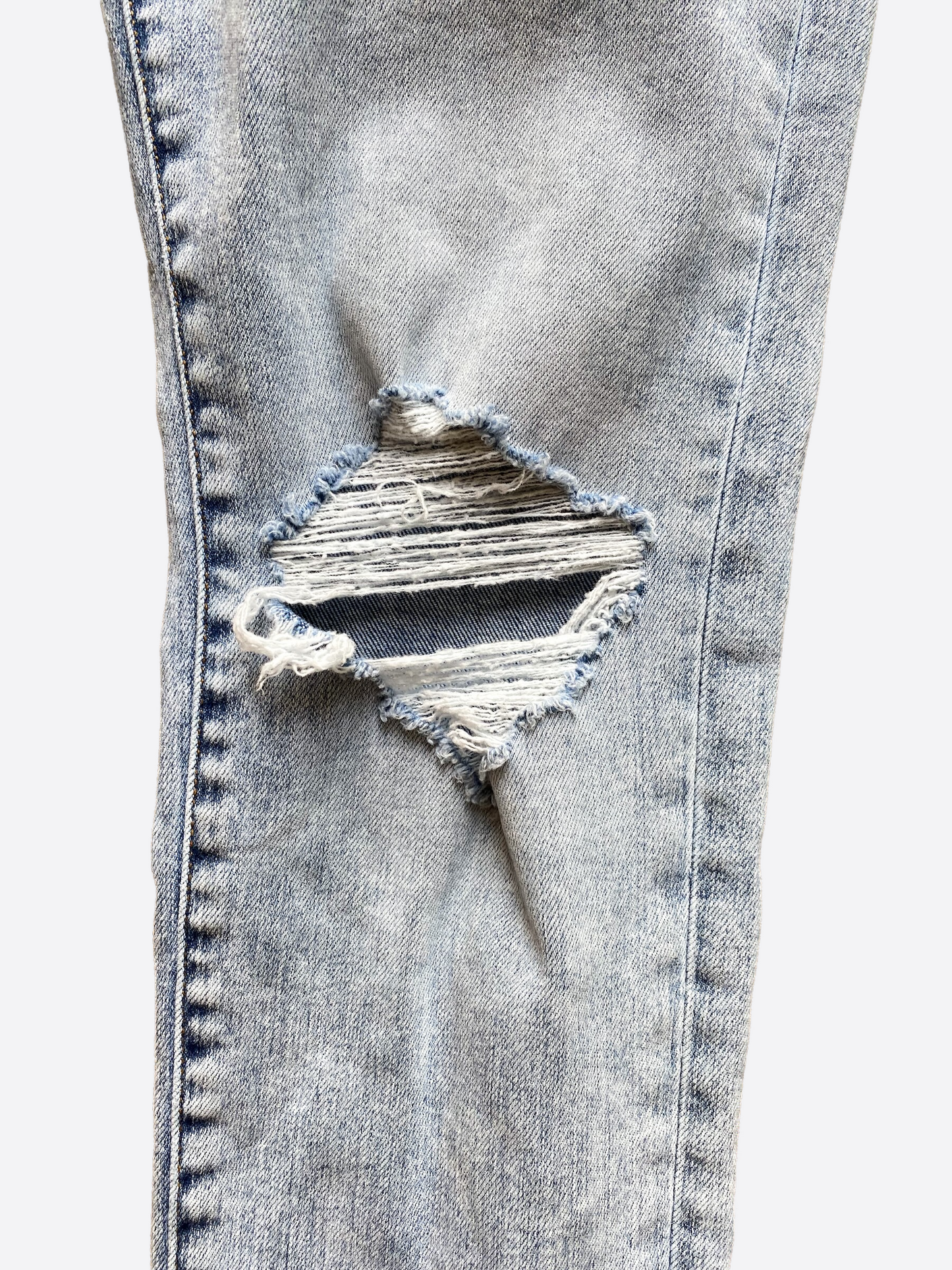 Amiri Light Blue Distressed Denim