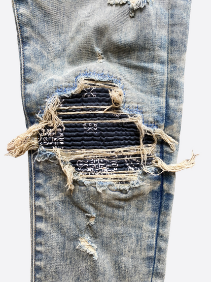 Amiri Blue Bandana Patch MX1 Distressed Jeans