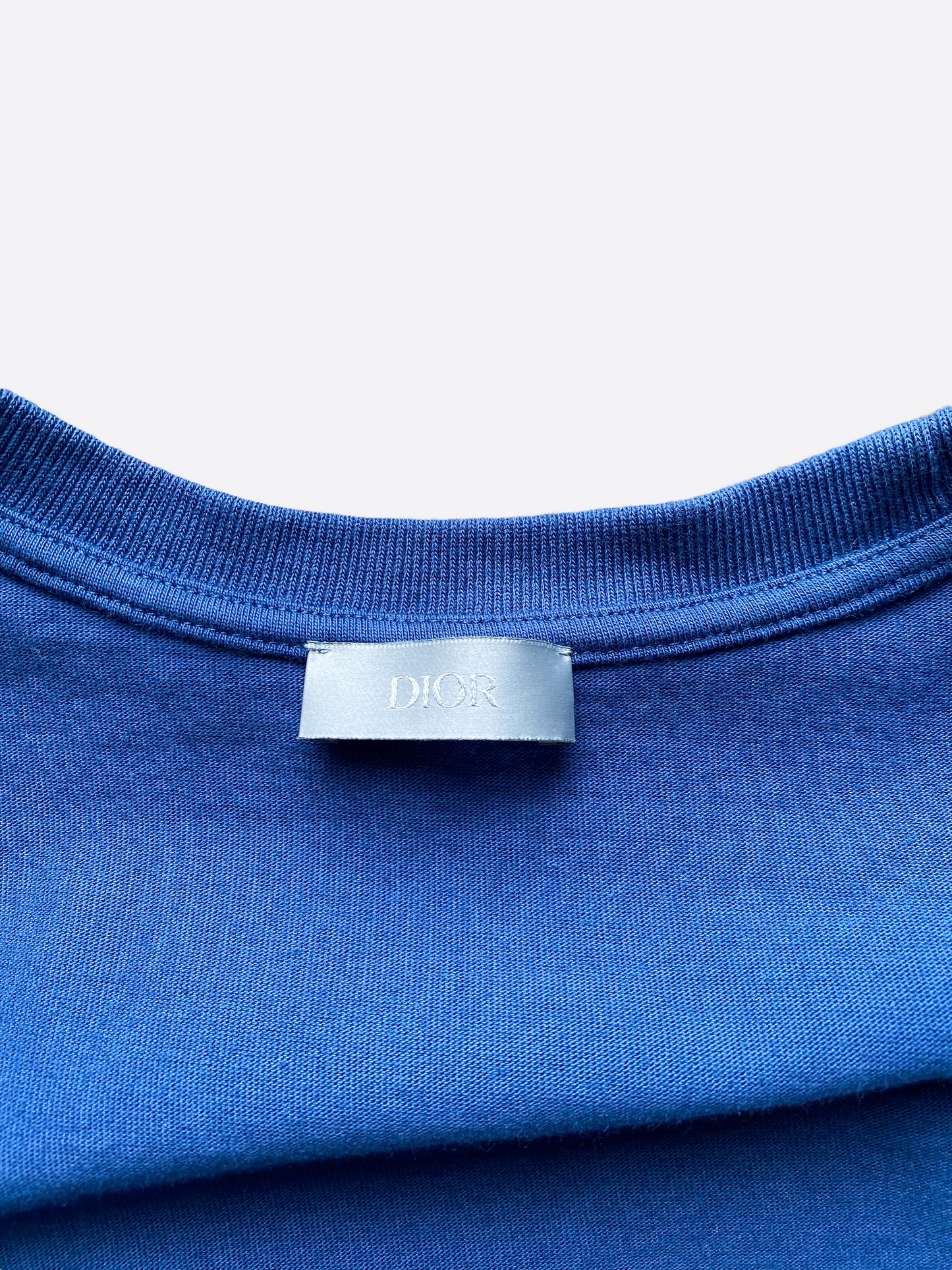 Dior Blue CD Icon Embroidered Logo T-Shirt