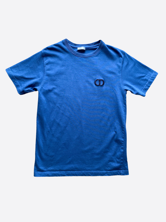 Dior Blue CD Icon Embroidered Logo T-Shirt