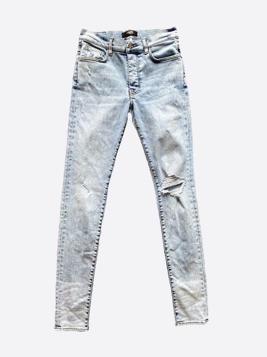 Amiri Light Blue Distressed Denim