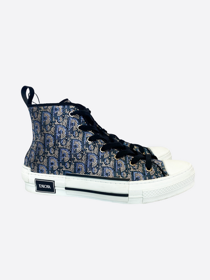 Dior Limited Edition Swarovski Studded B23 High Top Sneaker