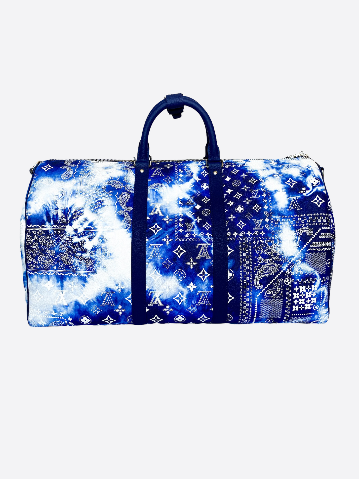 Louis Vuitton Blue Bandana Monogram Keepall 50