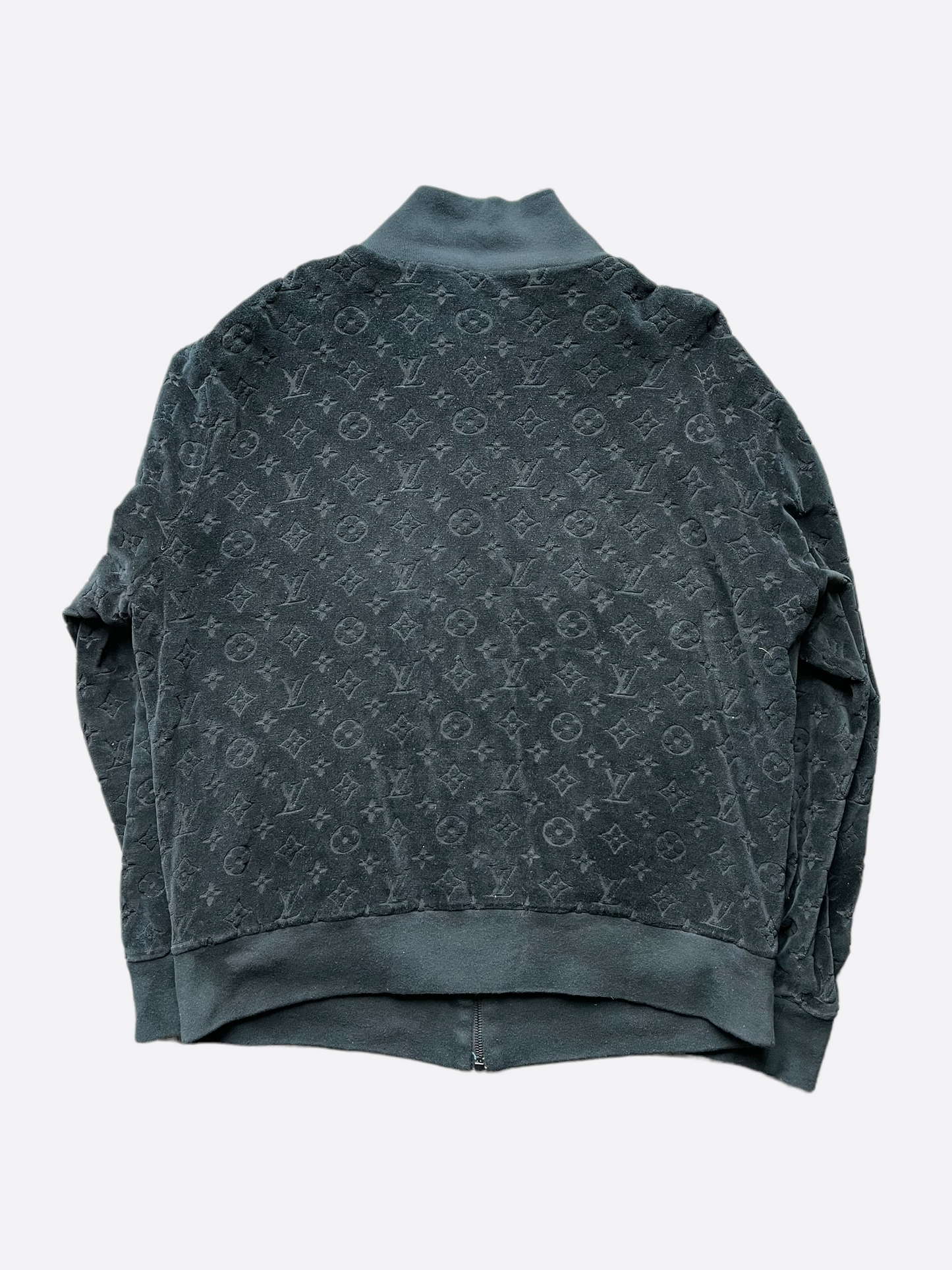 Louis Vuitton Black Velour Monogram Track Jacket