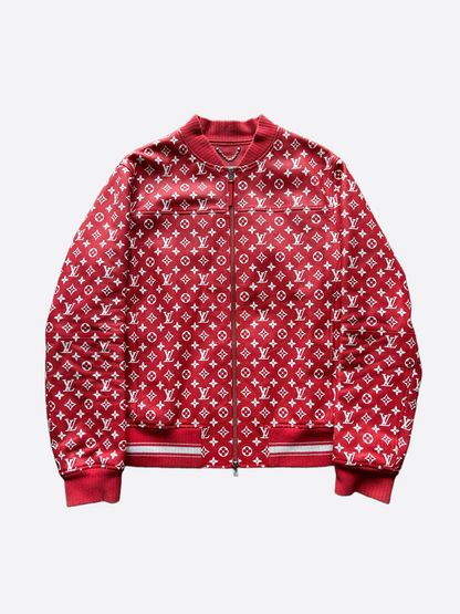 Louis vuitton red jacket supreme deals