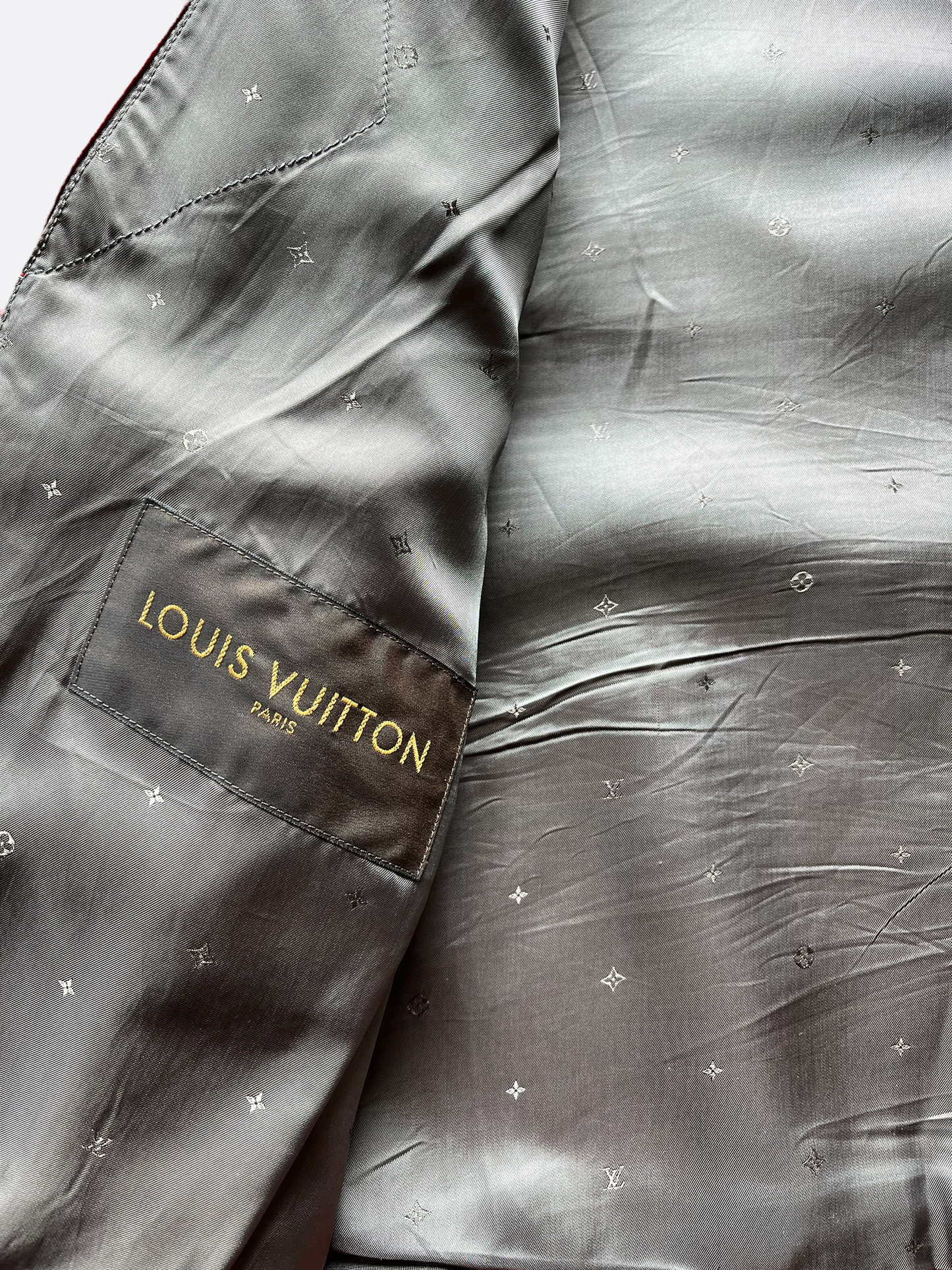 Louis Vuitton, Jackets & Coats, Rare Louis Vuitton X Supreme Red Leather  Monogram Varsity Bomber Jacket Fw7