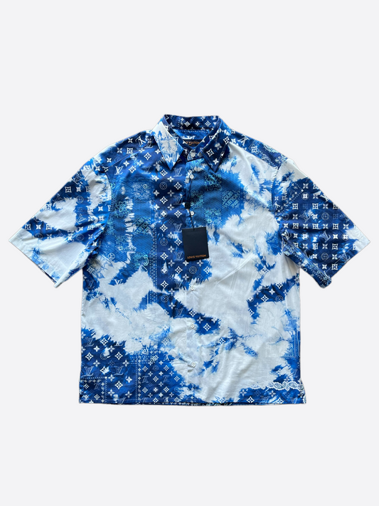 Louis Vuitton Blue Monogram Bandana Button Up Shirt