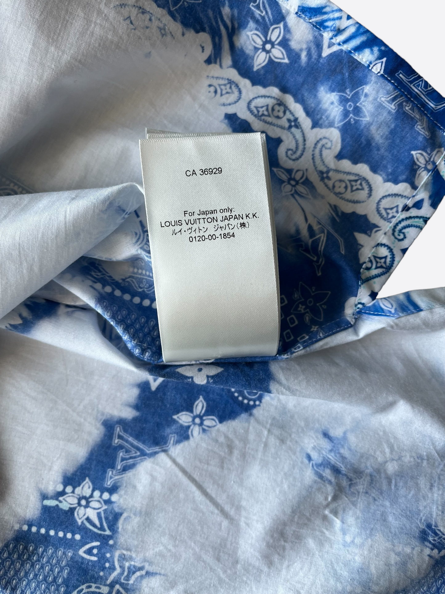 Louis Vuitton LV Monogram Button Shirt Tops Women 40 Glossy Dark Blue From  Japan