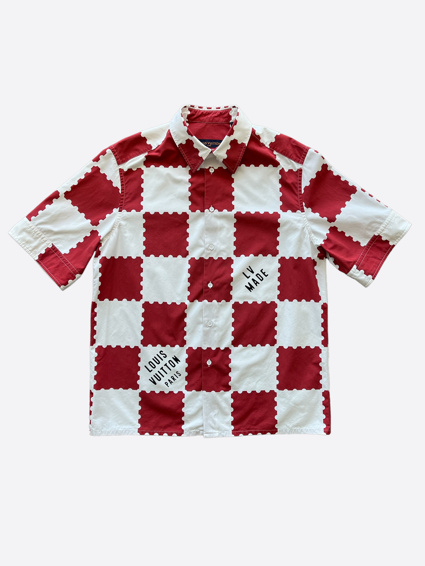 Louis Nigo Red White Checkered Button Up Shirt – Savonches