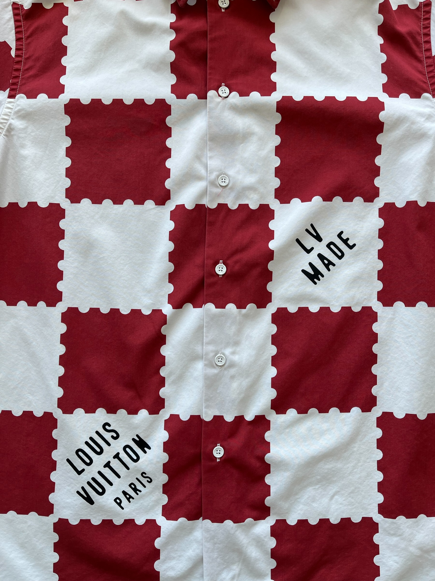 louis vuitton red and white shirt