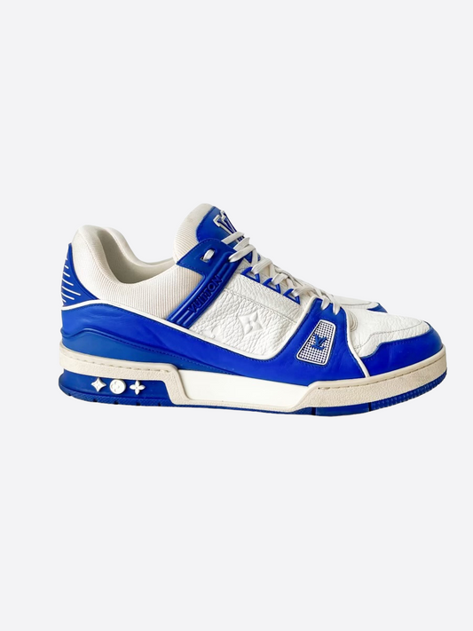 Louis Vuitton Blue & White Monogram Trainers